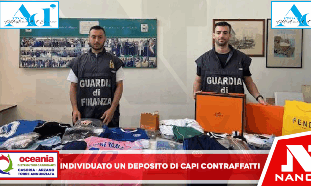 Militari della Guardia di finanza , hanno individuato a Napoli, nel quartiere Ponticelli, un deposito di capi contraffatti,