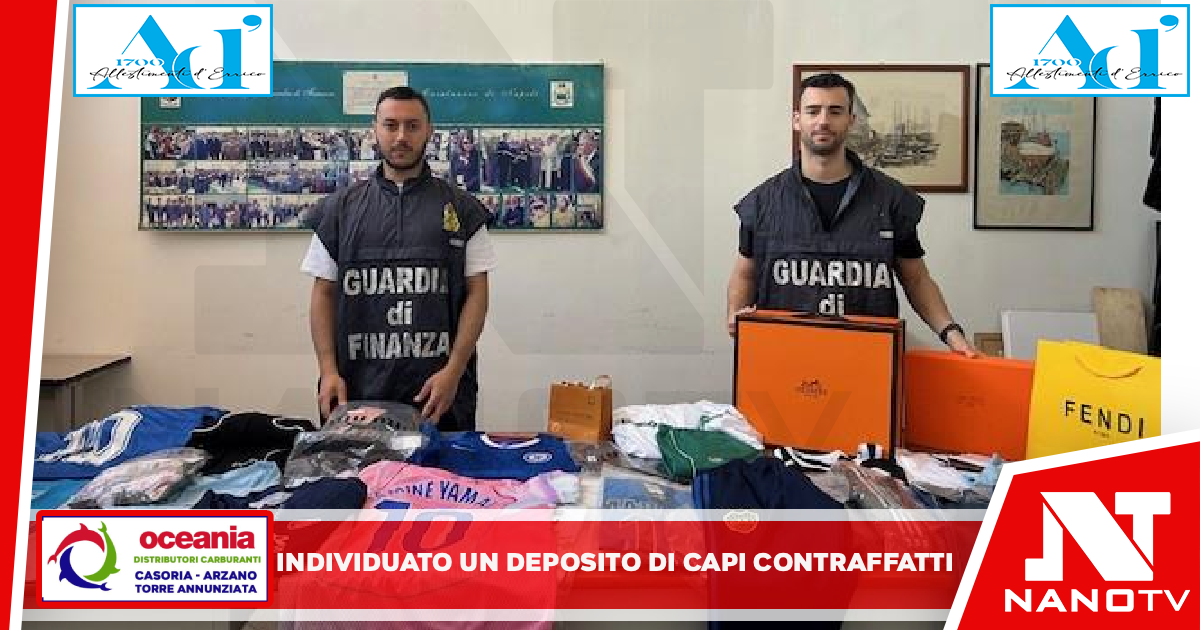 Militari della Guardia di finanza , hanno individuato a Napoli, nel quartiere Ponticelli, un deposito di capi contraffatti,