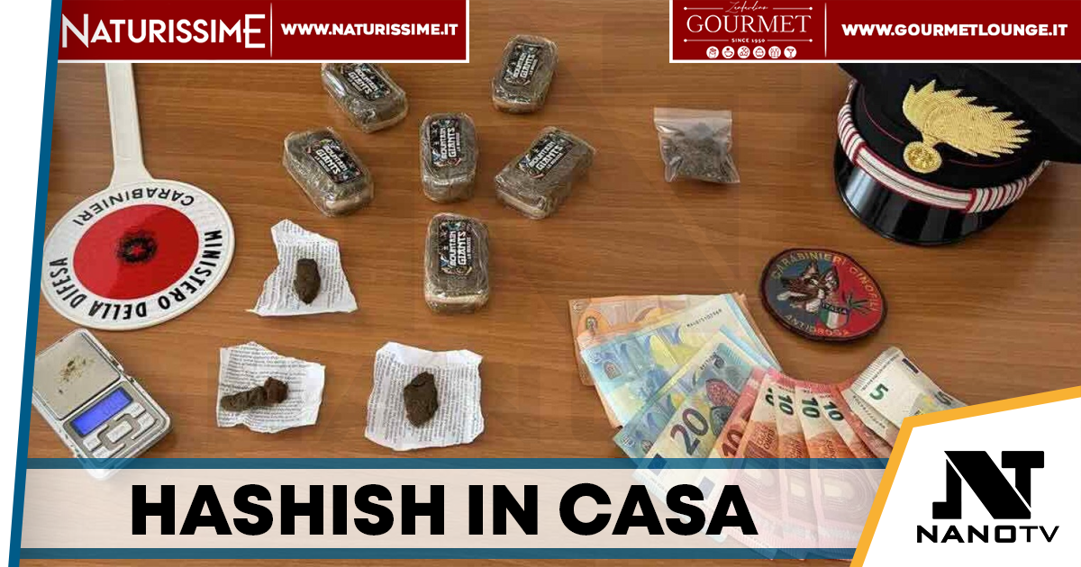 Santa Maria Capua Vetere, sei panetti di hashish nascosti in casa: arrestato 55enne