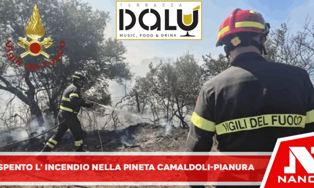 Verso lo spegnimento l’incendio nella pineta Camaldoli-Pianura