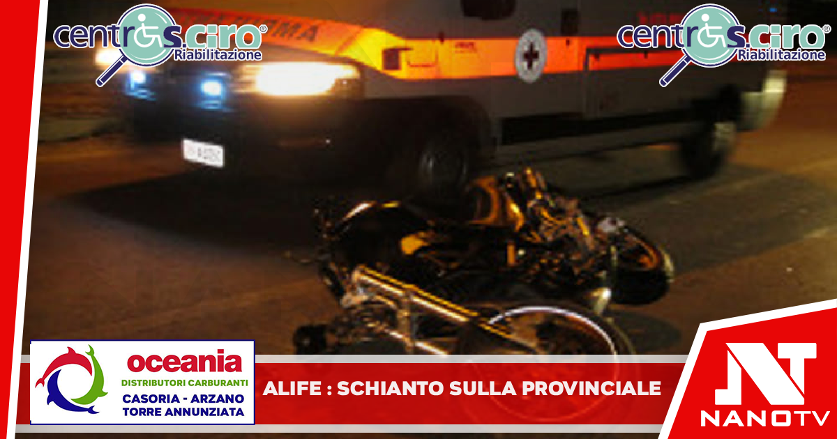 Alife: Schianto sulla Provinciale: ferito motociclista