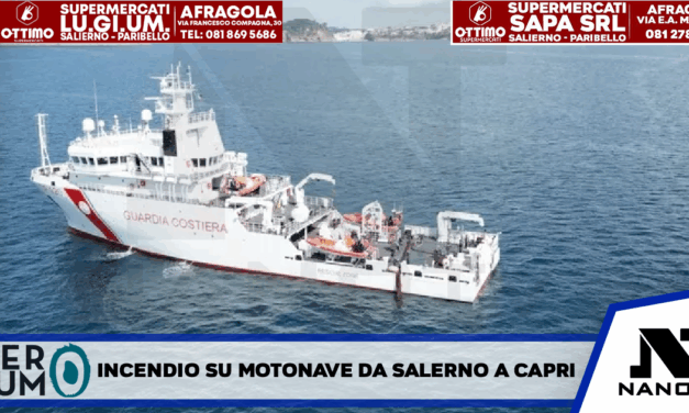Incendio su motonave da Salerno verso Capri, paura e cinque intossicati