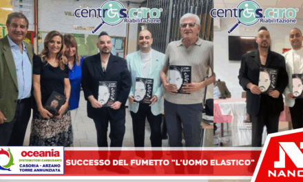 Nunzio Bellino e Giuseppe Cossentino a Villa Rachele RSA a Caivano: il successo del fumetto “L’uomo elastico” per la ricerca sulle malattie rare