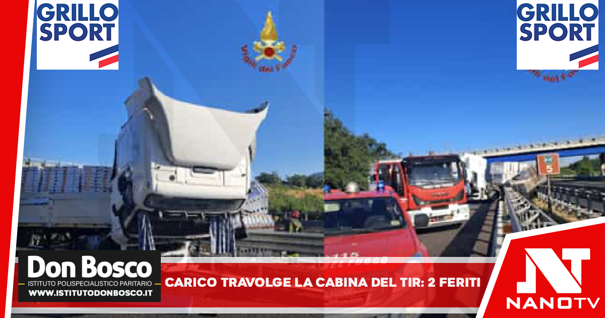 Carico travolge la cabina del tir dopo lo schianto: 2 feriti gravi. Traffico in tilt in autostrada