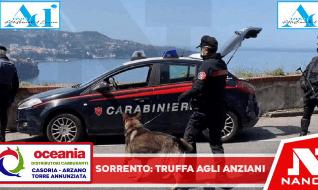 Sorrento: Truffe agli anziani. Una truffa consumata e 4 tentate ma le immagini e una registrazione lo inchiodano. Carabinieri arrestano 46enne