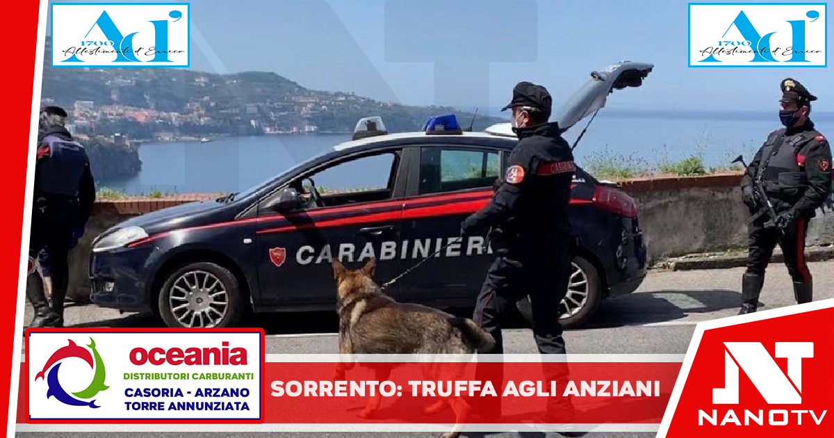 Sorrento: Truffe agli anziani. Una truffa consumata e 4 tentate ma le immagini e una registrazione lo inchiodano. Carabinieri arrestano 46enne