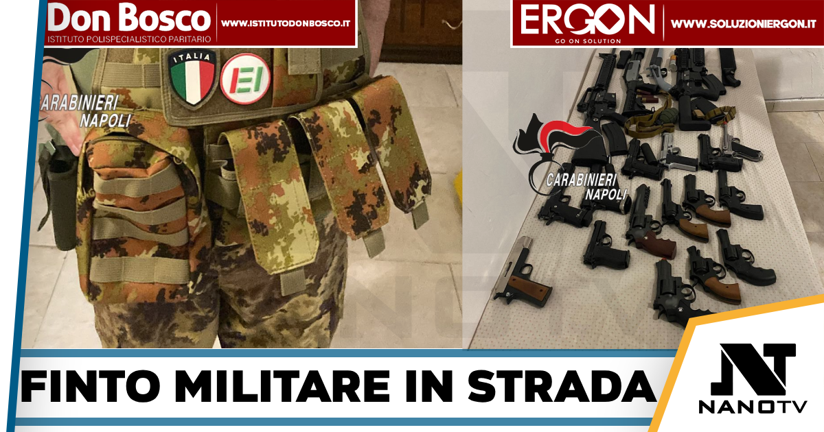 Napoli: Tuta mimetica e pistola in fondina. Carabinieri intervengono a Porta Nolana. In casa i giocattoli per una guerra