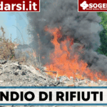 Giugliano, incendio di rifiuti vicino al campo rom di via Carrafiello: area messa in sicurezza
