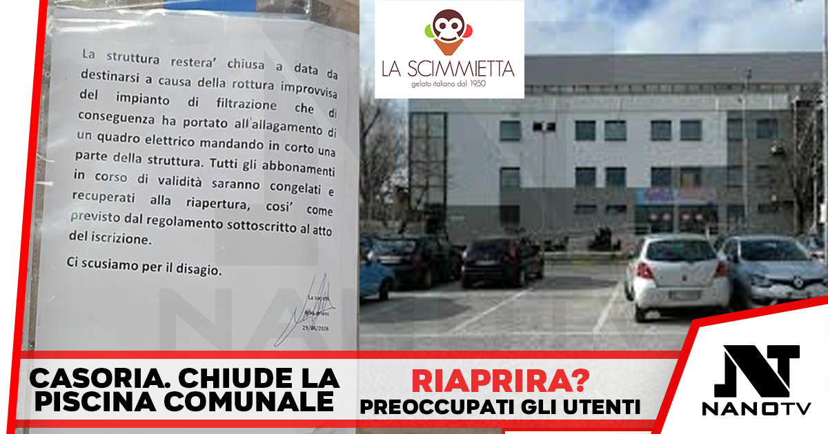 Casoria. Chiude la piscina comunale, preoccupati gli utenti. Intanto incassata la retta di luglio. Riaprita’?