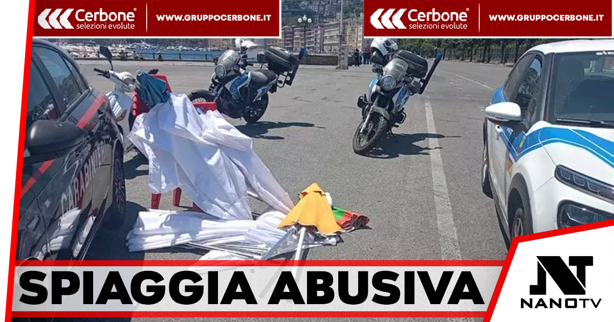 Napoli, blitz alla Rotonda Diaz: sequestrati oltre cento lettini e ombrelloni