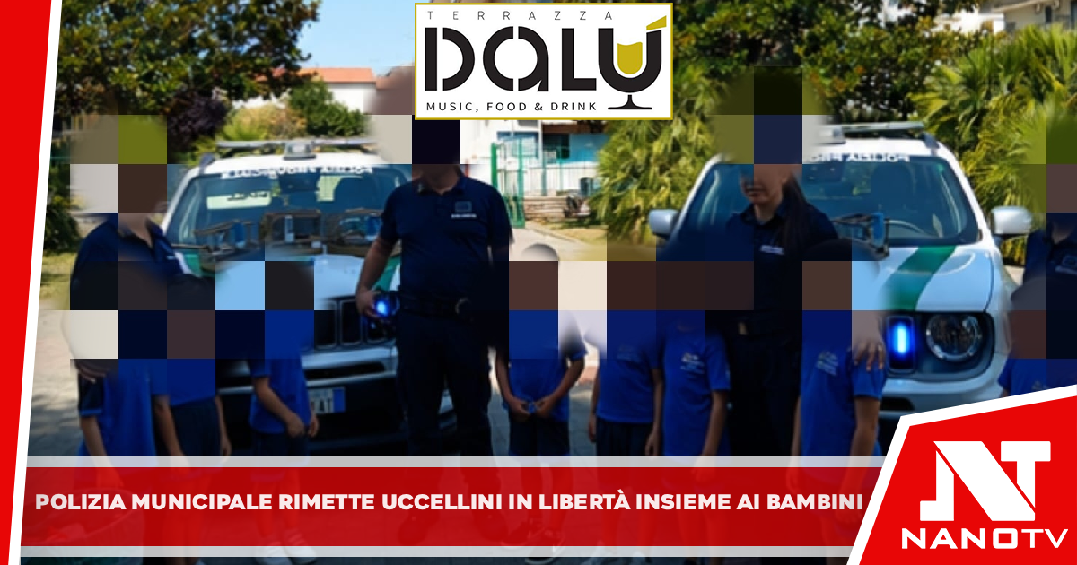 SAN NICOLA LA STRADA (CE) la polizia municipale rimette in libertà uccellini ,insieme ai bambini