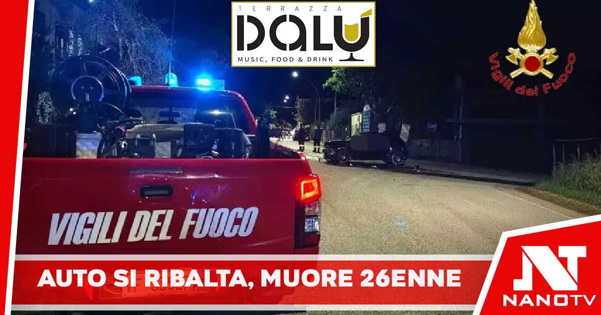 Auto con due giovani si ribalta nel Casertano, muore 26enne