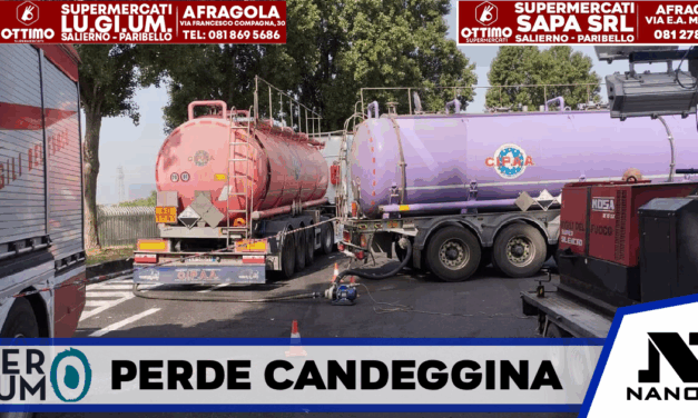 Perde candeggina dall’autocisterna in A1: scatta l’emergenza nell’area di servizio