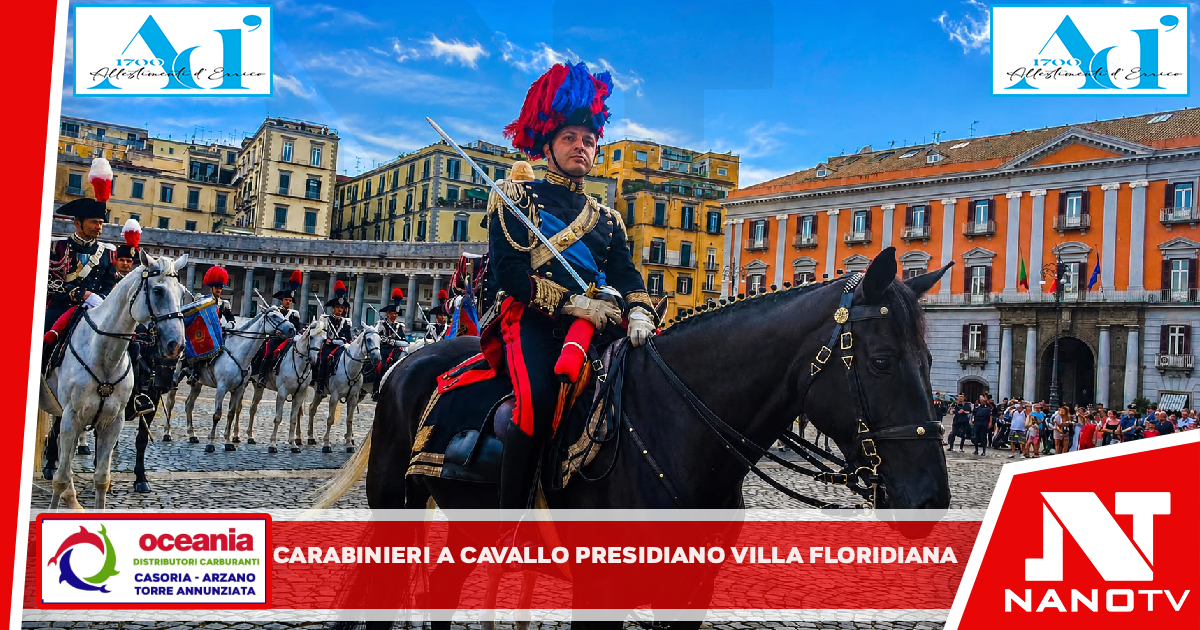Napoli: I Carabinieri a cavallo presidiano la Villa Floridiana