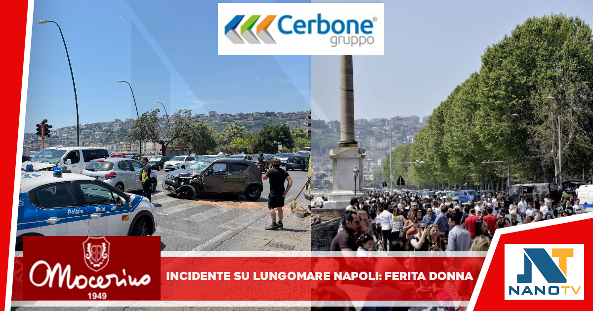 Incidente sul Lungomare di Napoli, scontro auto-taxi, ferita una donna: i passanti aiutano a farla uscire dall’auto