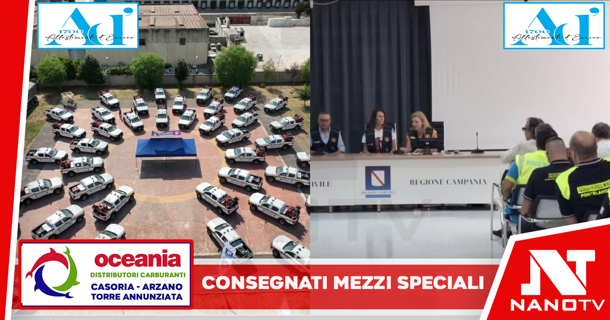 PROTEZIONE CIVILE REGIONE CAMPANIA, CONSEGNATI I MEZZI SPECIALI ALLE ORGANIZZAZIONI DI VOLONTARIATO.