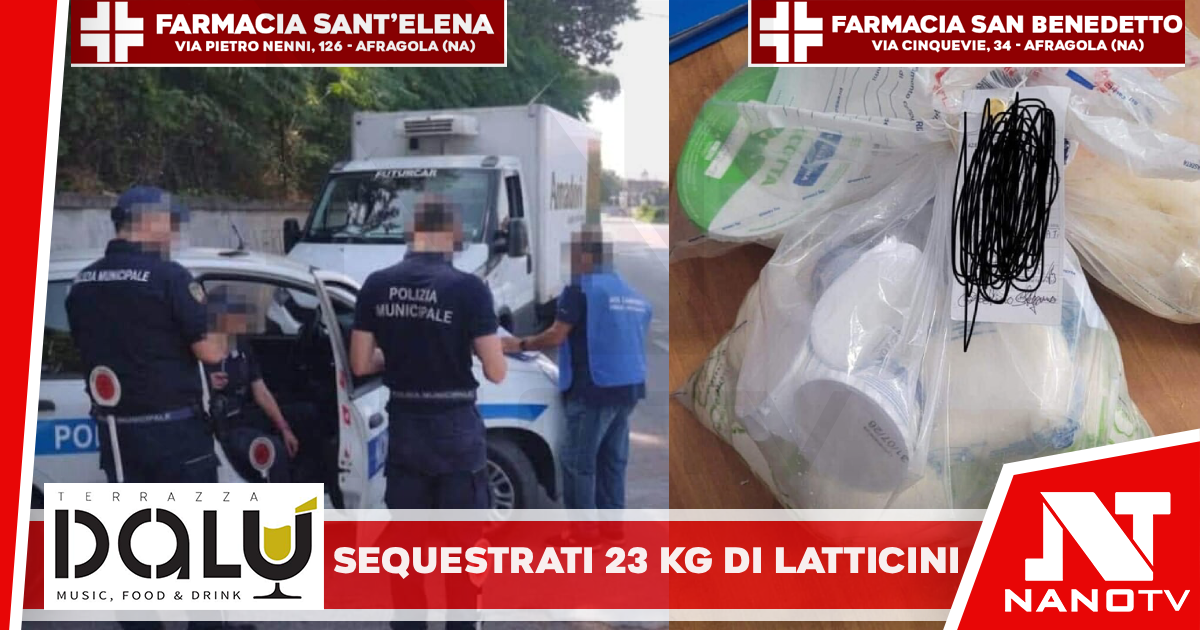 Trasporto fuorilegge di alimenti: sequestrati 23 kg di latticini