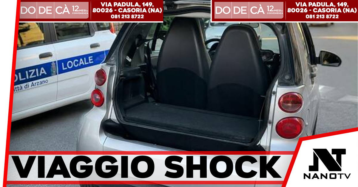 Arzano, tre figli su una Smart: due bambini viaggiavano nel bagagliaio