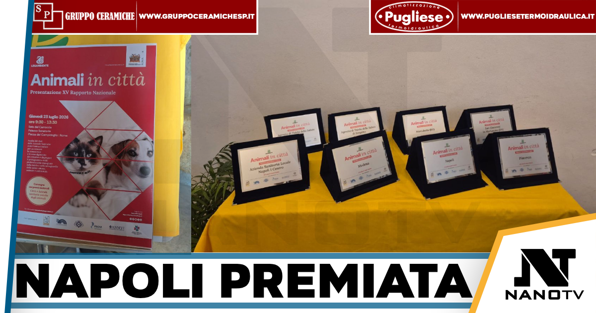 Napoli premiata da Legambiente:Premio nazionale “Animali in Città 2026”