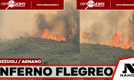 Pozzuoli, vasto incendio sulla collina dell’Accademia Aeronautica: in azione anche i Canadair