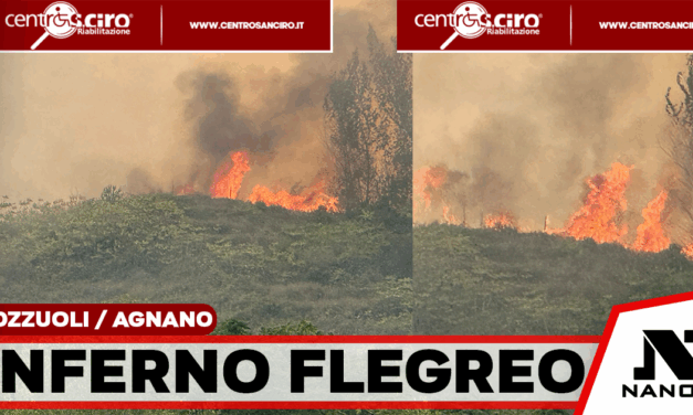 Pozzuoli, vasto incendio sulla collina dell’Accademia Aeronautica: in azione anche i Canadair