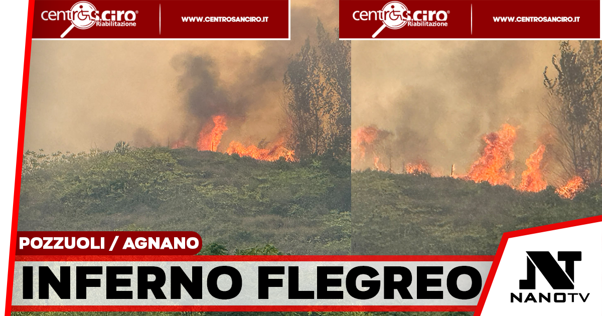 Pozzuoli, vasto incendio sulla collina dell’Accademia Aeronautica: in azione anche i Canadair