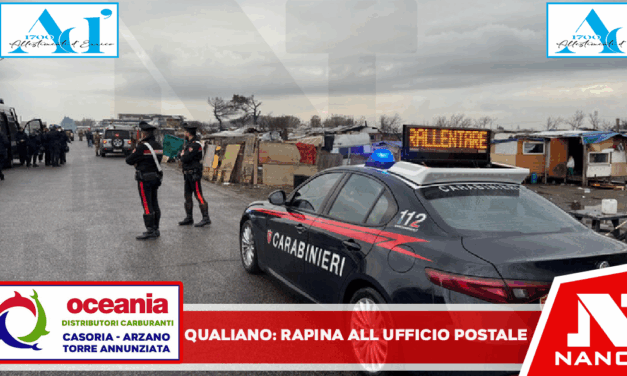 *Qualiano: Rapina all’ufficio postale, 19enne fermato dai Carabinieri*