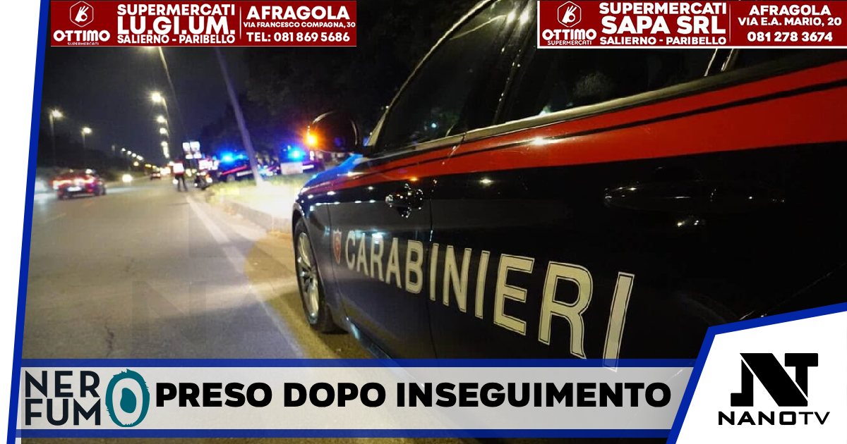 Nota i carabinieri e prova a fuggire: acciuffato dopo inseguimento nella località balneare