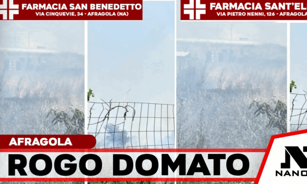 Afragola – Incendio di sterpaglie a Scafatella, sul posto vigili del fuoco e polizia municipale