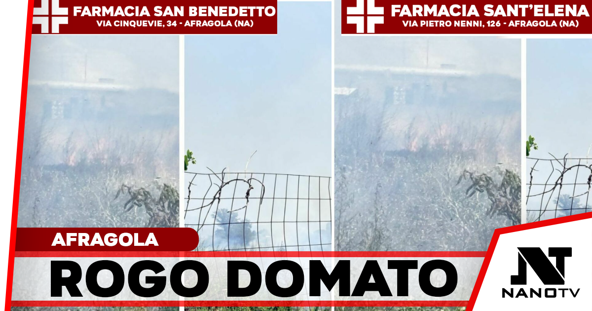 Afragola – Incendio di sterpaglie a Scafatella, sul posto vigili del fuoco e polizia municipale