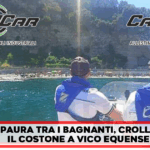Vico Equense, frana al Pezzolo: crolla parte del costone, paura tra i bagnanti