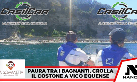 Vico Equense, frana al Pezzolo: crolla parte del costone, paura tra i bagnanti