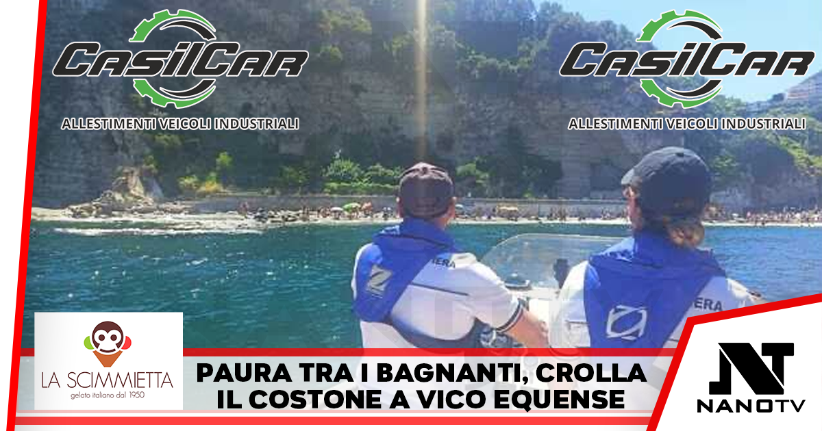 Vico Equense, frana al Pezzolo: crolla parte del costone, paura tra i bagnanti