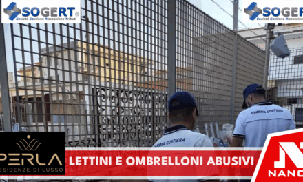 Lettini e ombrelloni abusivi, scatta il sequestro della guardia costiera. Liberati 150 metri quadrati di spiaggia libera