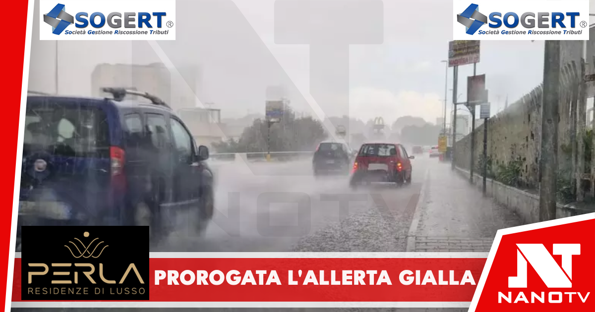 Prorogata l’allerta gialla su tutta la Campania per temporali, vento e fulmini