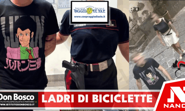Sorrento: lui non è Lupin e lei non è Margot. Ladri di e-bike in fuga sulla Circumvesuviana arrestati dai Carabinieri
