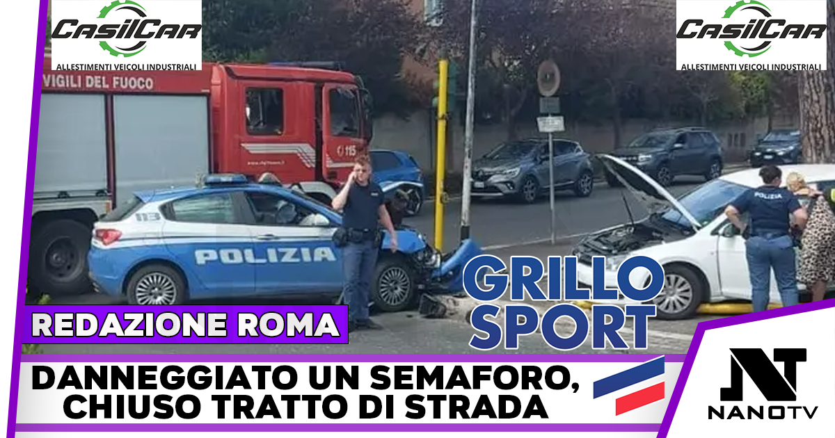 Scontro fra auto e volante della polizia a Roma