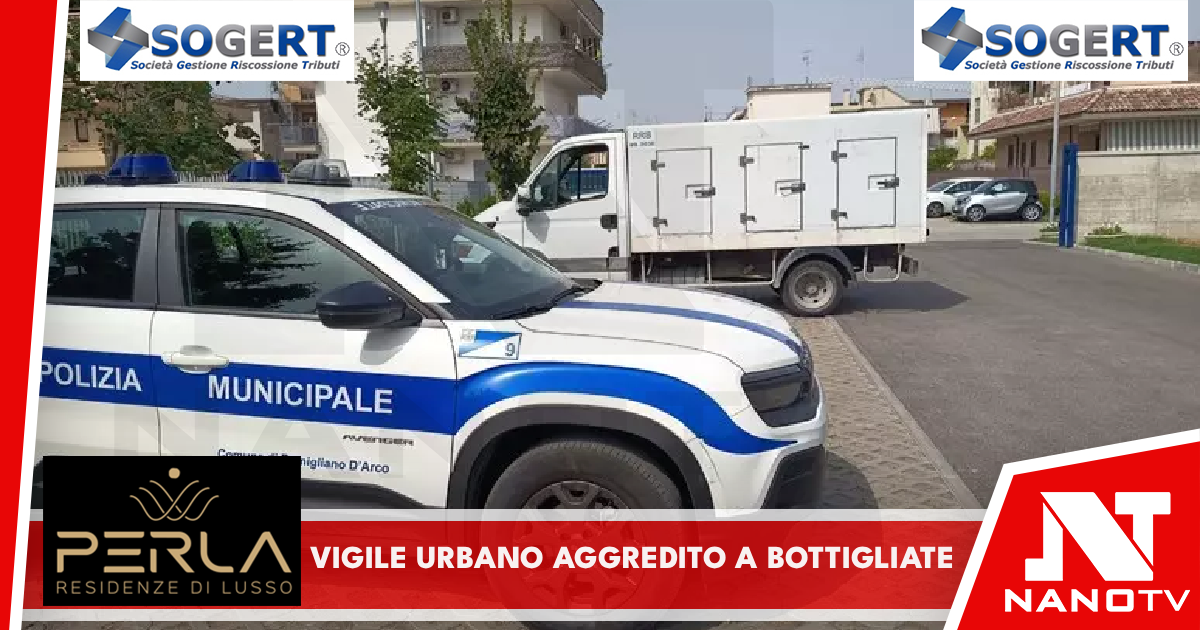 Su un camion taglia la strada a vigile urbano e lo aggredisce a bottigliate