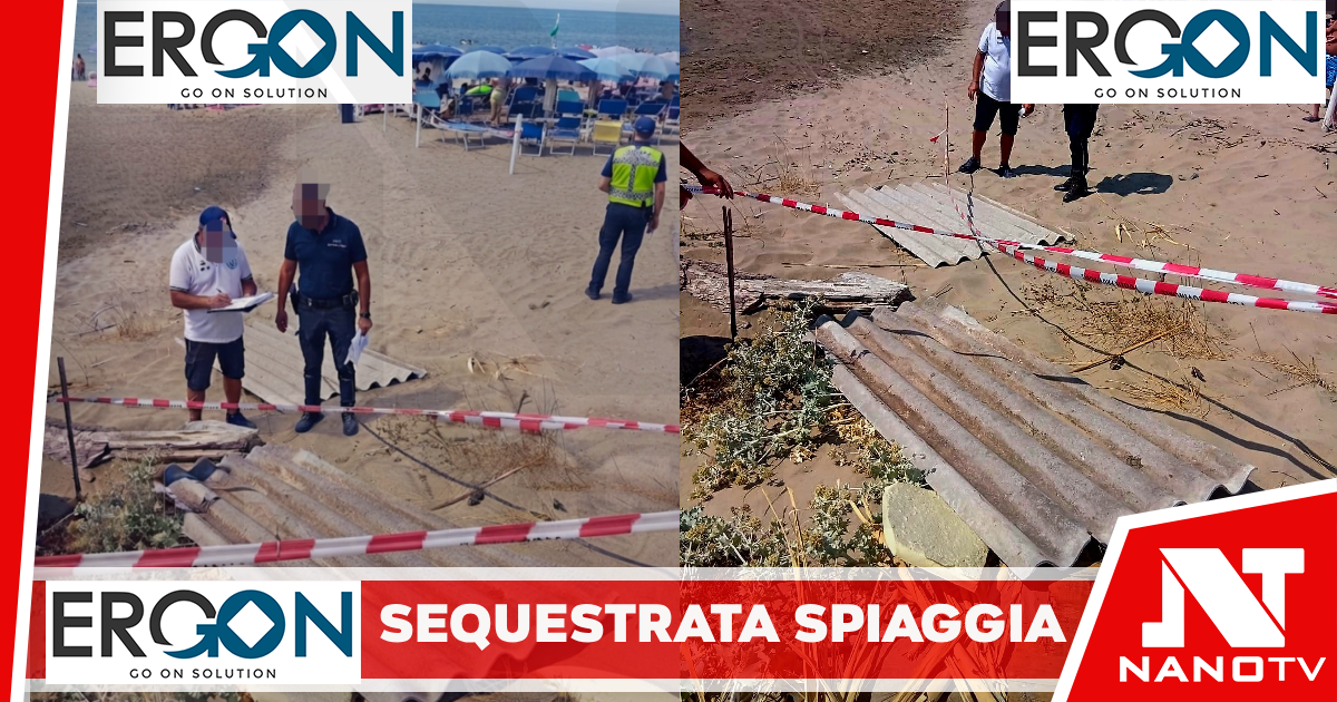 Mondragone: Amianto tra i bagnanti, sequestrata spiaggia di 300 metri e nasse per la pesca. Operazione della Polizia Provinciale e Guardia Costiera.