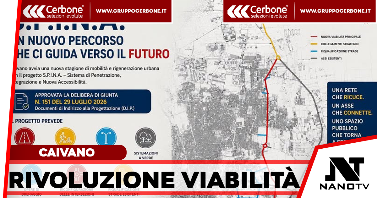 Caivano ridisegna la mobilità: al via il progetto S.P.I.N.A. per ricucire la città