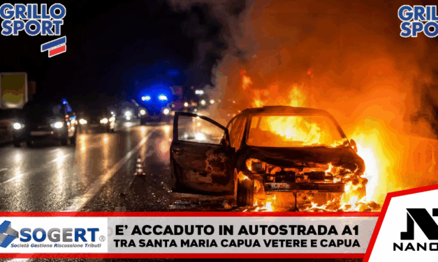 Paura in autostrada, auto prende fuoco con persone a bordo