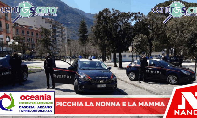 *Gragnano: Violenza di genere. Picchia la nonna con la mazza della scopa, trascina la madre per casa. La sorella chiede aiuto ai carabinieri. Arrestato 30enne*