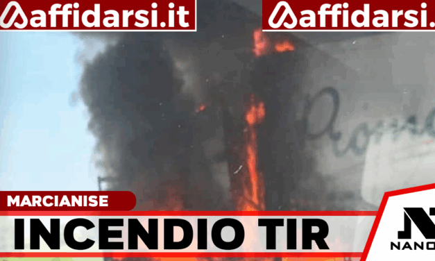 Marcianise, tir in fiamme sull’A1: autista si salva prima che il mezzo venga distrutto