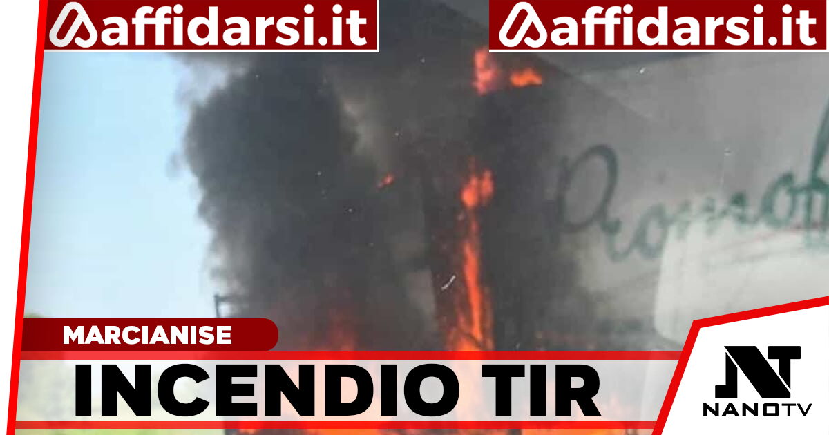 Marcianise, tir in fiamme sull’A1: autista si salva prima che il mezzo venga distrutto