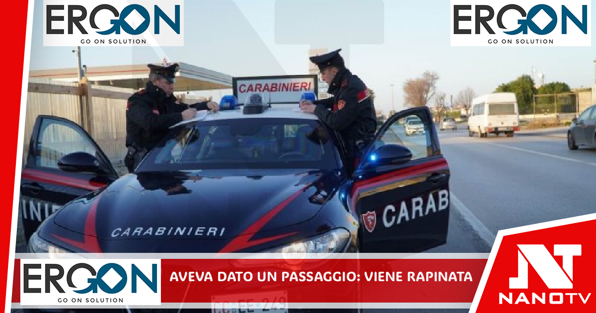 Dà un passaggio in auto a un uomo e viene rapinata: 31enne arrestato