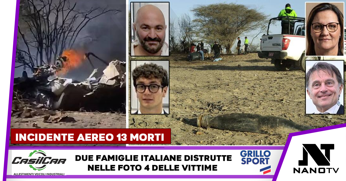 Aereo si schianta in Perù, distrutte due famiglie italiane. 13 morti, 7 italiani, erano tutti brianzoli. Il cordoglio di Meloni e Attilio Fontana