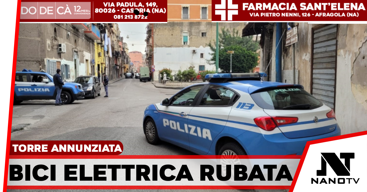 Torre Annunziata, ruba una bici elettrica e fugge: arrestato 29enne dopo un inseguimento
