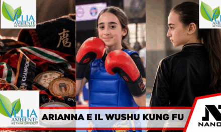 Arianna ha 12 anni ed è di Casoria. Pratica Sanda, disciplina di combattimento del Wushu Kung Fu, dal 2021 presso l’ASD Kasoria Kombat & Fly, dove è seguita dal maestro Eduardo Mazzara.