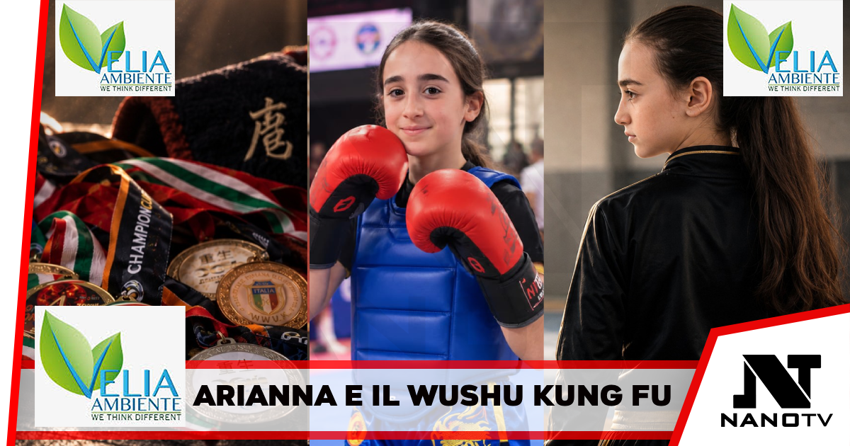 Arianna ha 12 anni ed è di Casoria. Pratica Sanda, disciplina di combattimento del Wushu Kung Fu, dal 2021 presso l’ASD Kasoria Kombat & Fly, dove è seguita dal maestro Eduardo Mazzara.