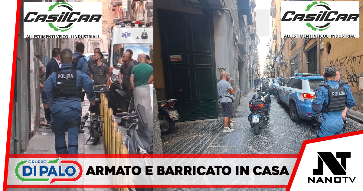 Paura nei Quartieri Spagnoli, uomo armato barricato in casa per impedire l’arresto –